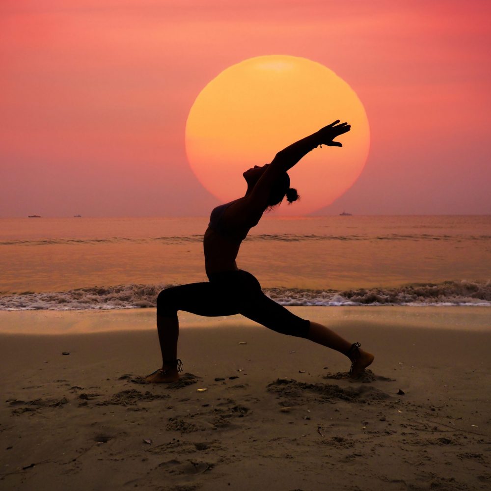 woman practicing yoga